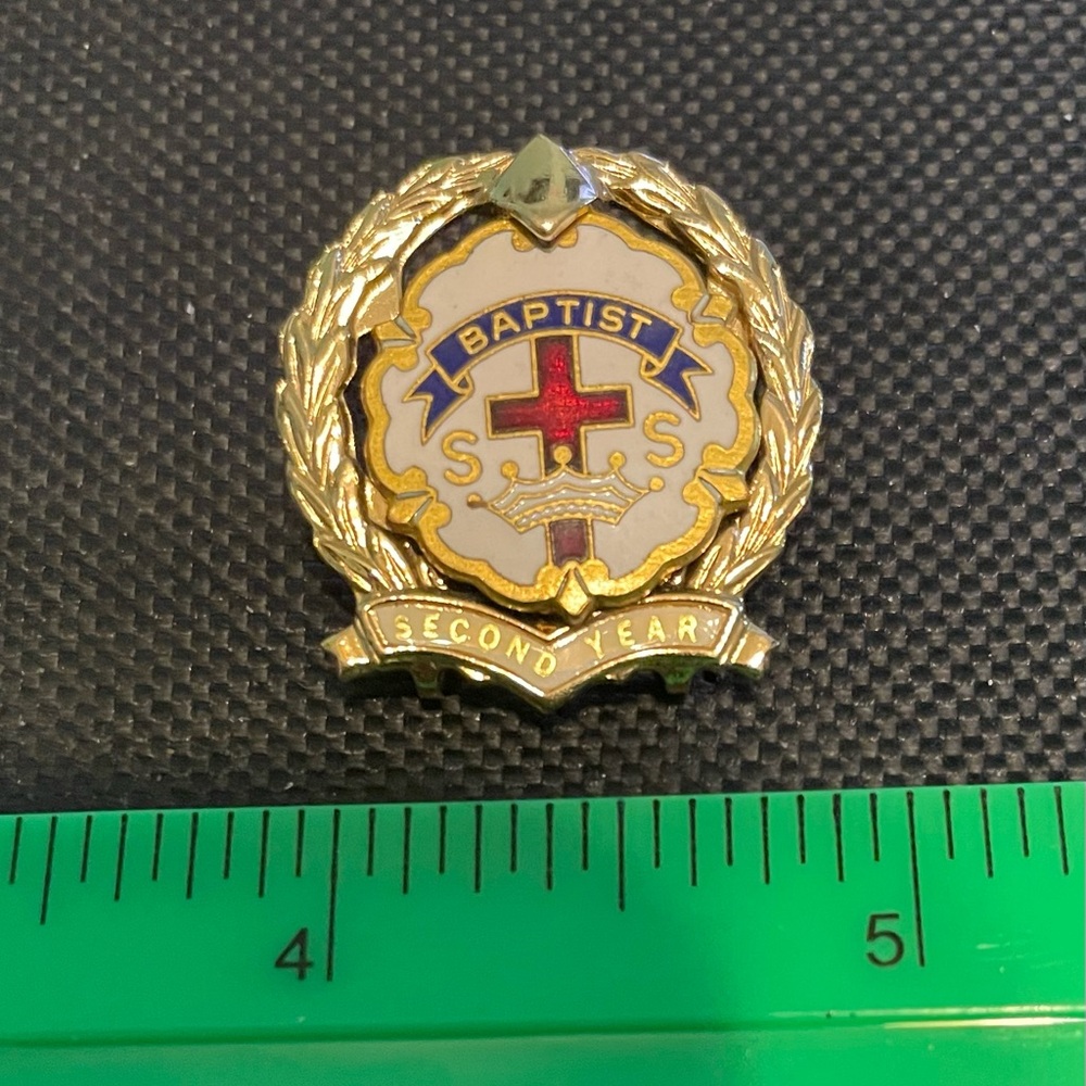 Gold and Red Baptist Brooch